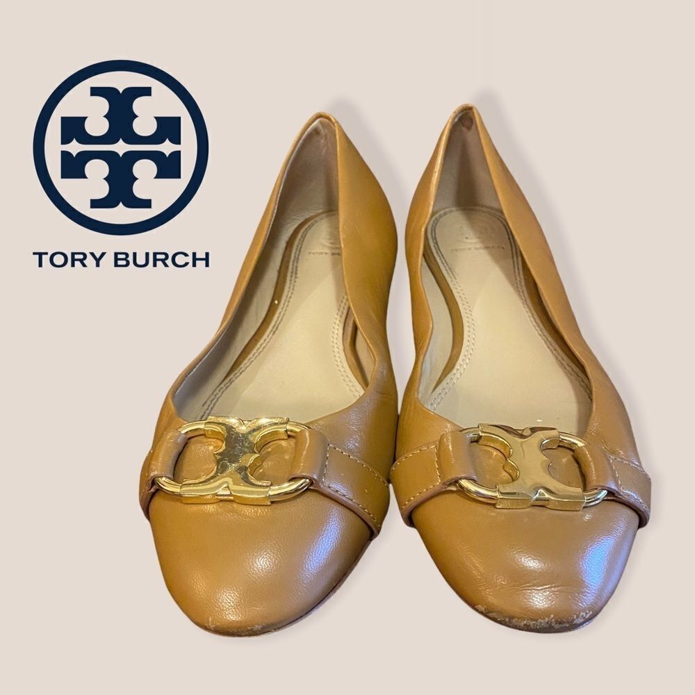 Tory Burch Tan Leather Flats 8.5